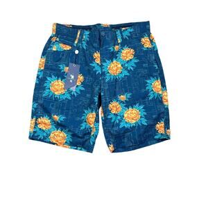 William Murray Golf Shorts Sz 34 Straight Fit Blue Floral Performance Stretch
